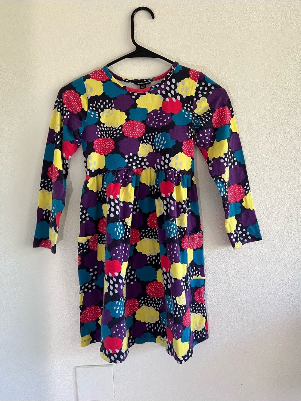 Marimekko Girls Purple Cloud Print Long Sleeve Dress